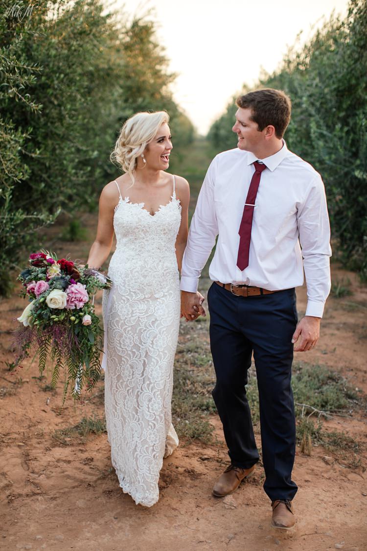 Wedding photos in an olive grove