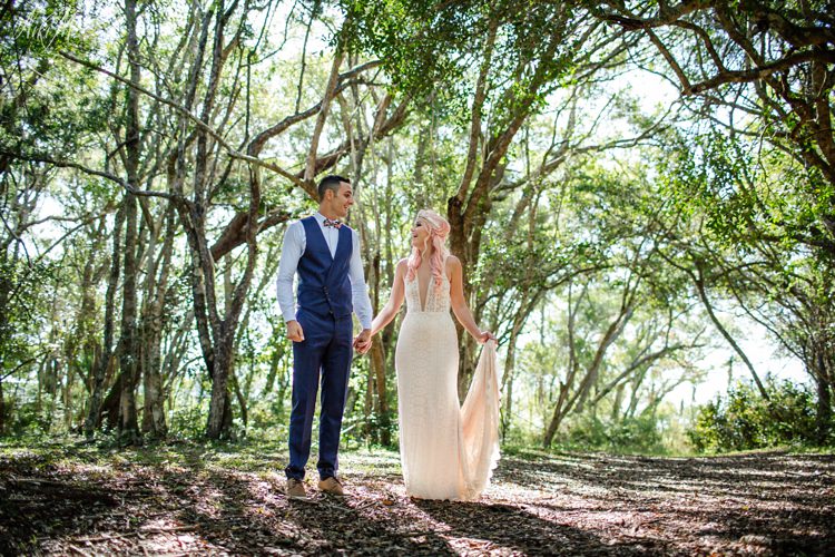 first look at Forest Hall wedding in the forest