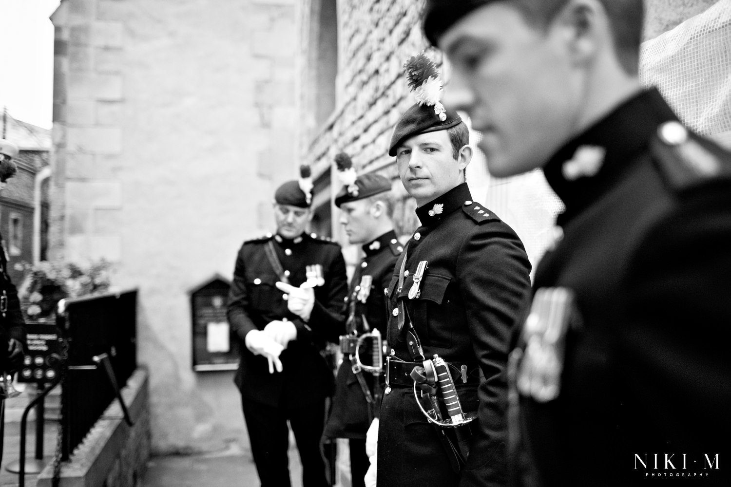 Royal Fusiliers guard of honour at a Tower of London wedding