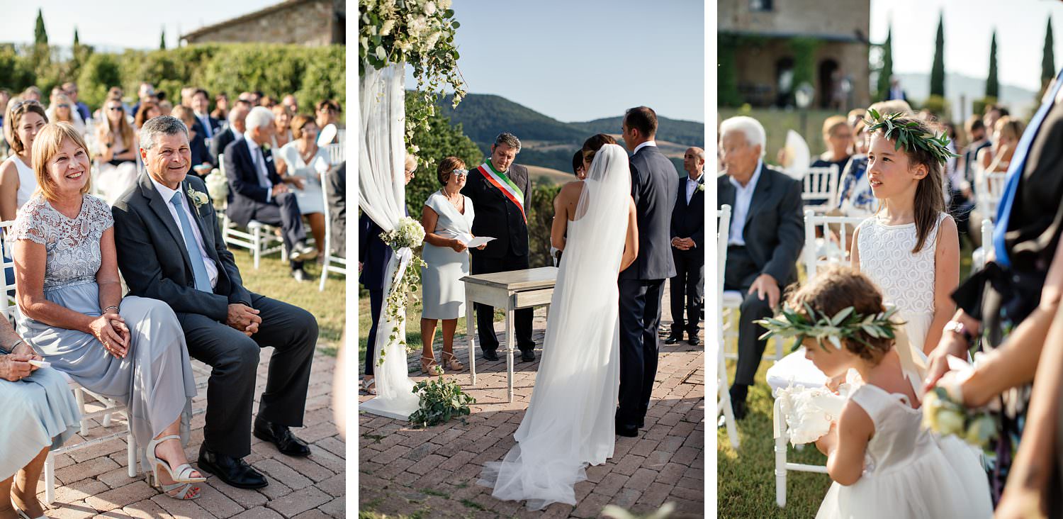 Tuscany wedding ceremony at Villa Ricrio in Italy
