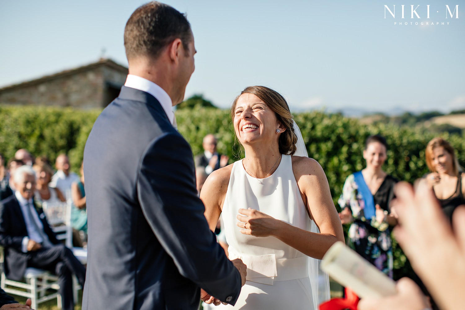 Tuscany wedding ceremony at Villa Ricrio in Italy