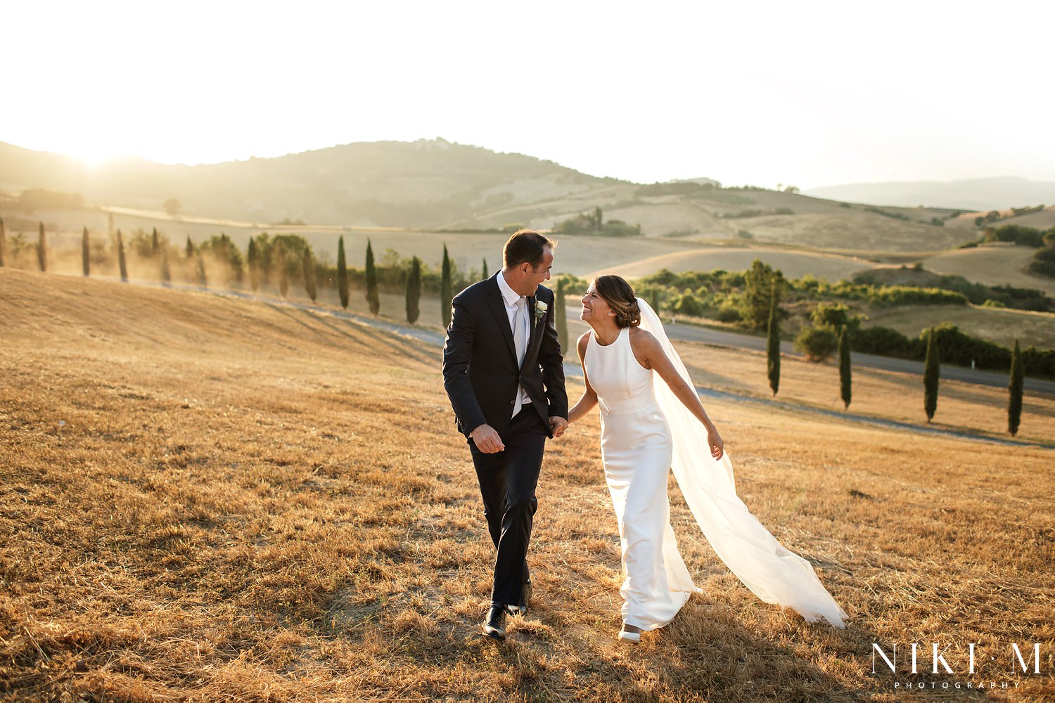 Perfect Tuscany wedding venue with rolling hills and cypress trees