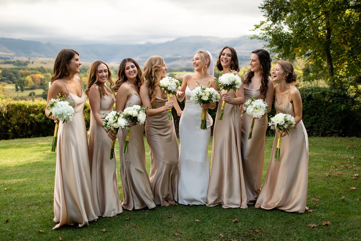 Bride and her Bridesmaids at a Central Drakensberg Wedding