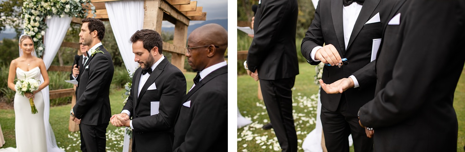 Warming of the rings during the ceremony at a Central Drakensberg wedding