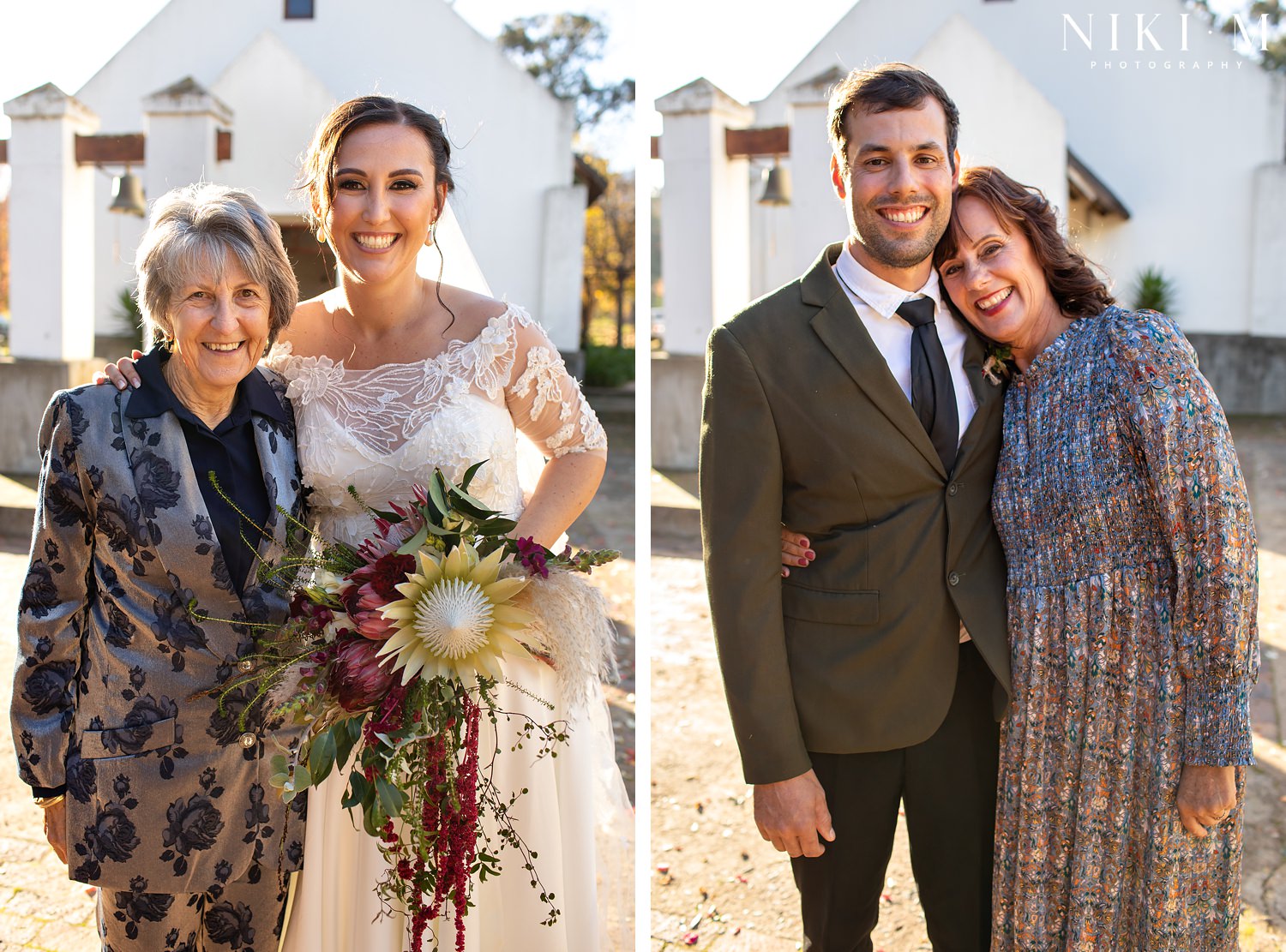 Family portraits outside the Paul Cluver chapel for an Elgin Wedding