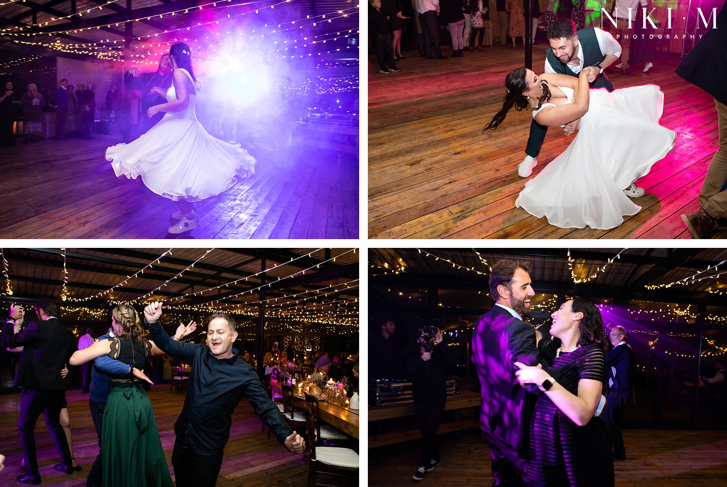 Dancefloor music and lights by DJ Arries at an Elgin Wedding
