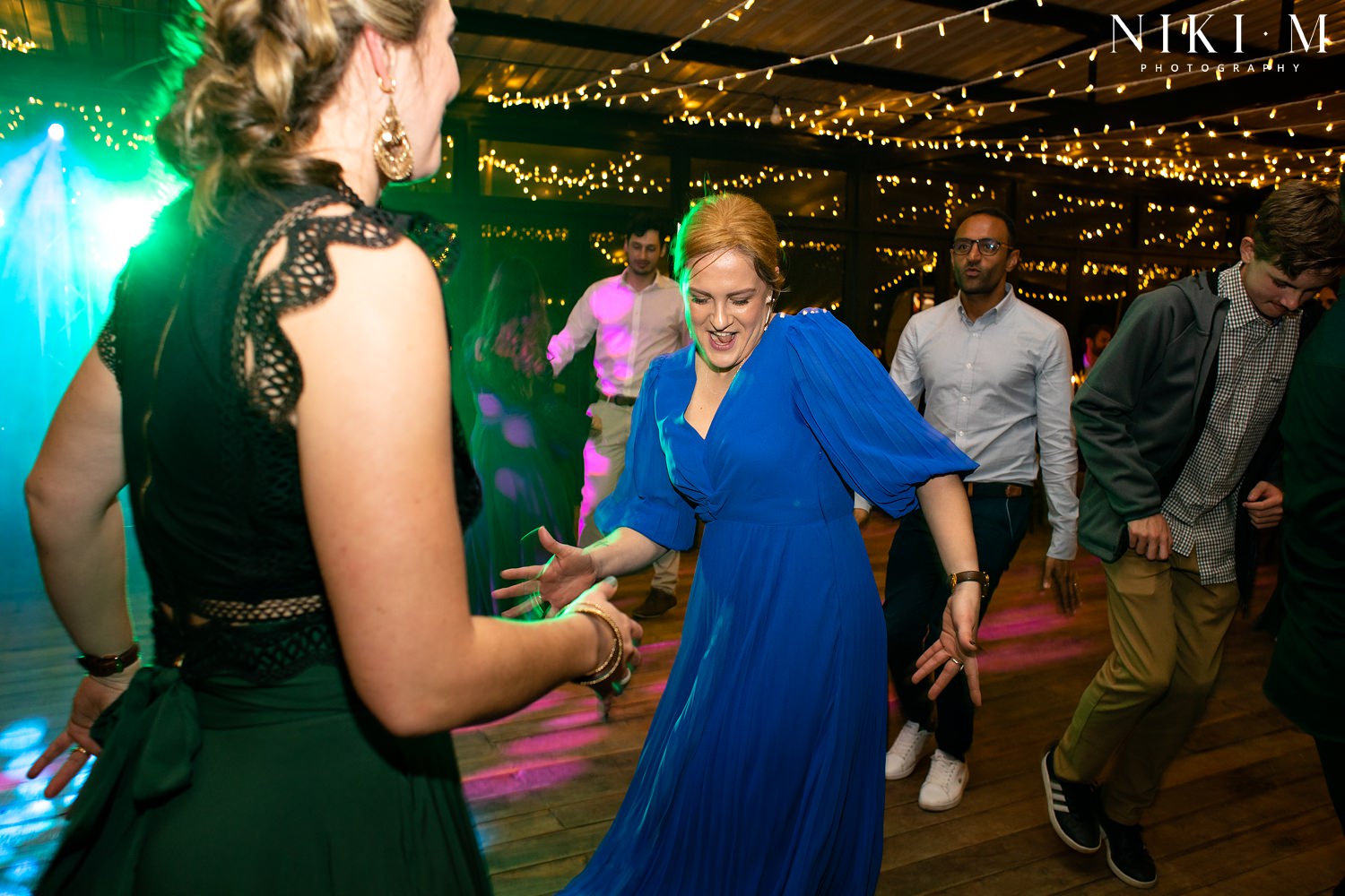 Dancefloor music and lights by DJ Arries at an Elgin Wedding