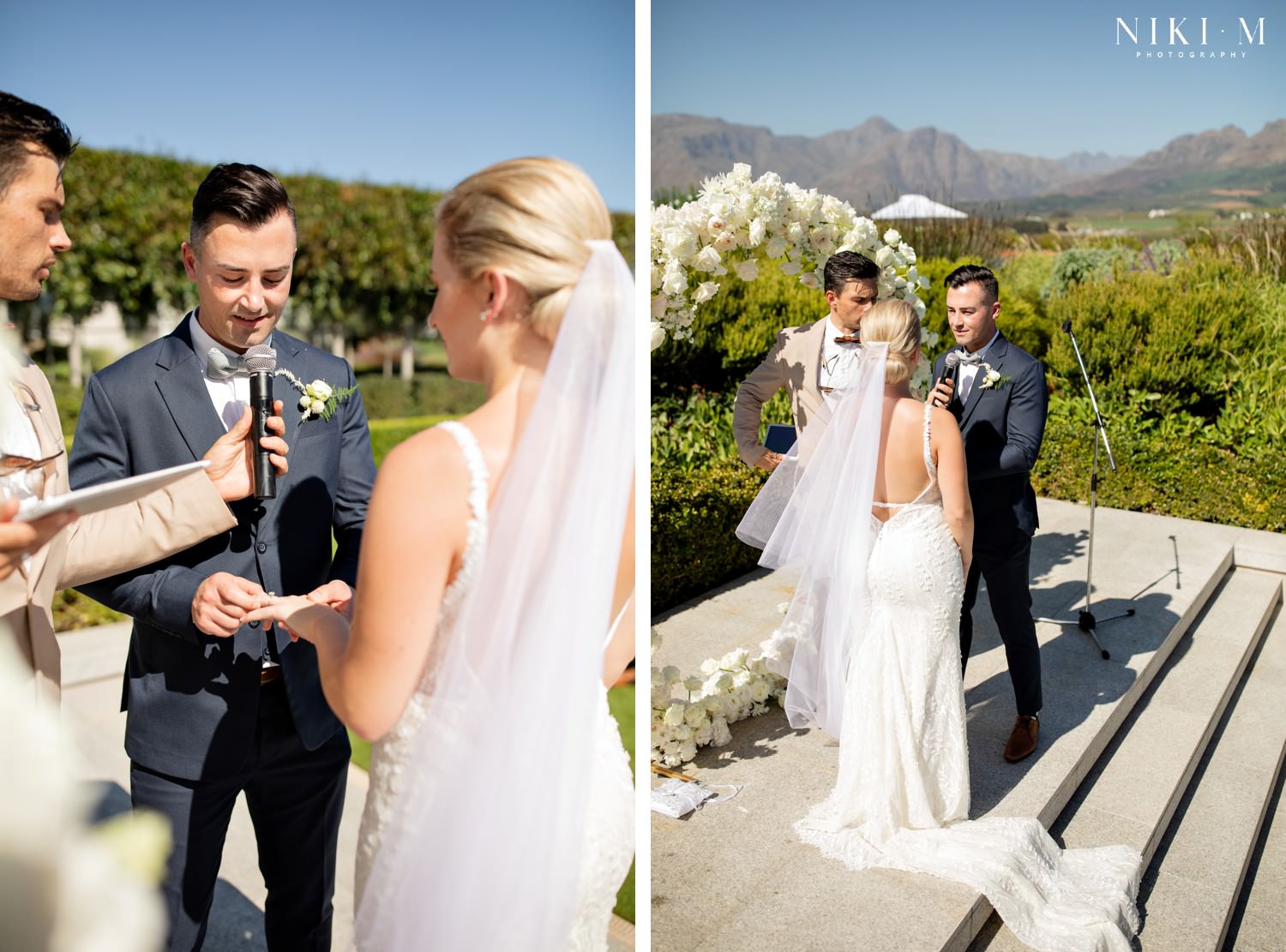 Blonde hair low bun with veil wedding hair