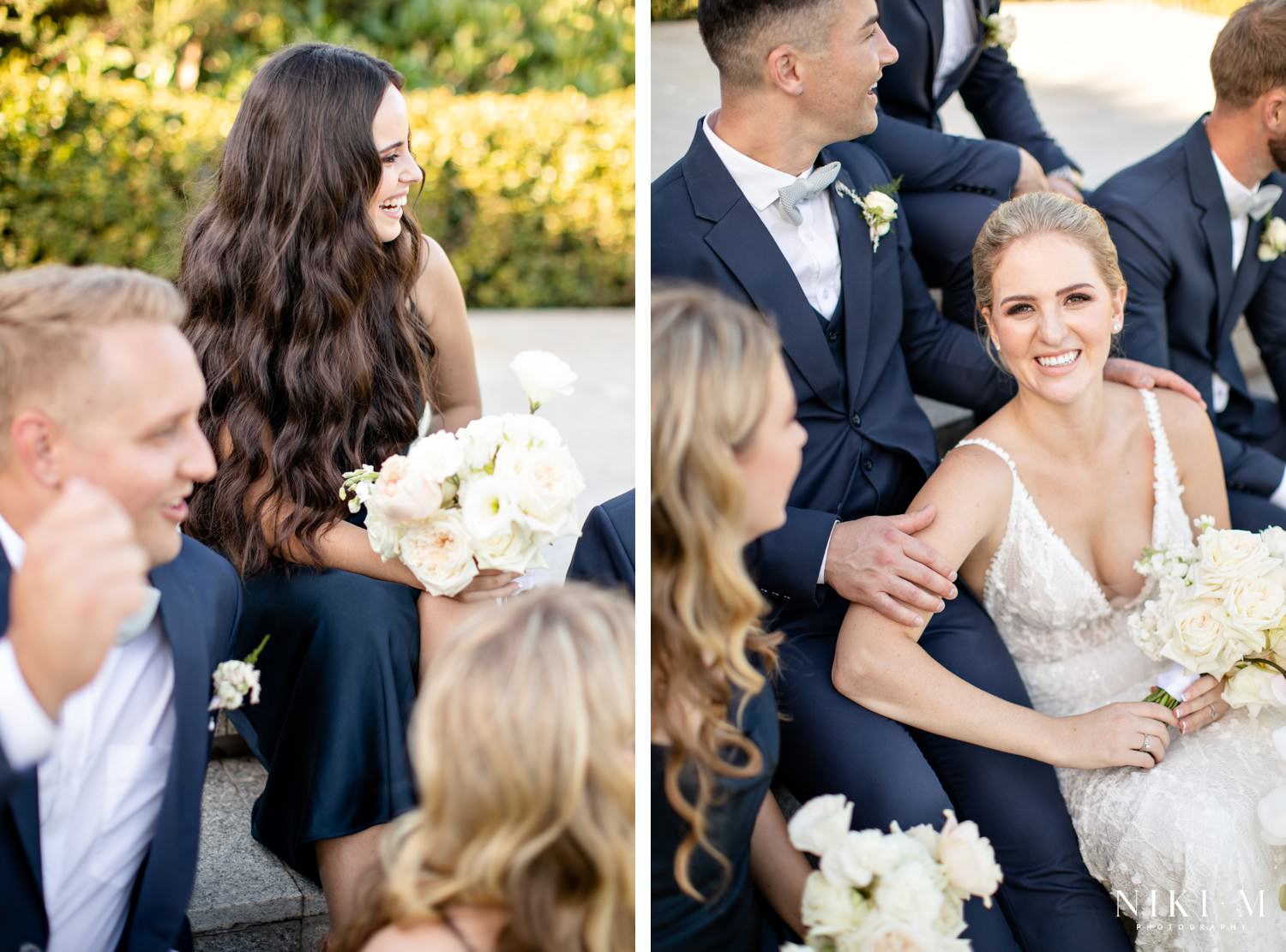 White and navy wedding colours