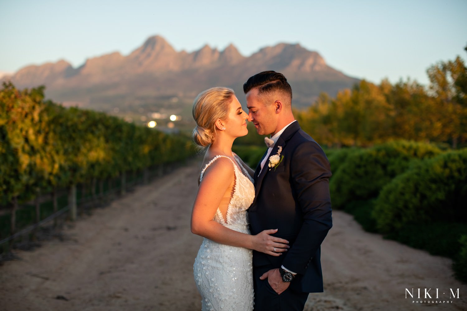 Sunset couple photos at a Cavalli Wine Estate wedding in Stellenbosch Cape Town
