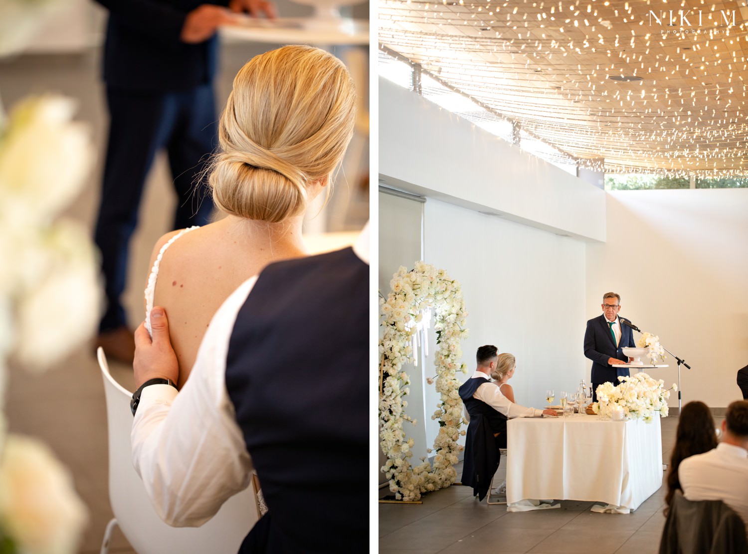 Low slung neat bun wedding hairstyle