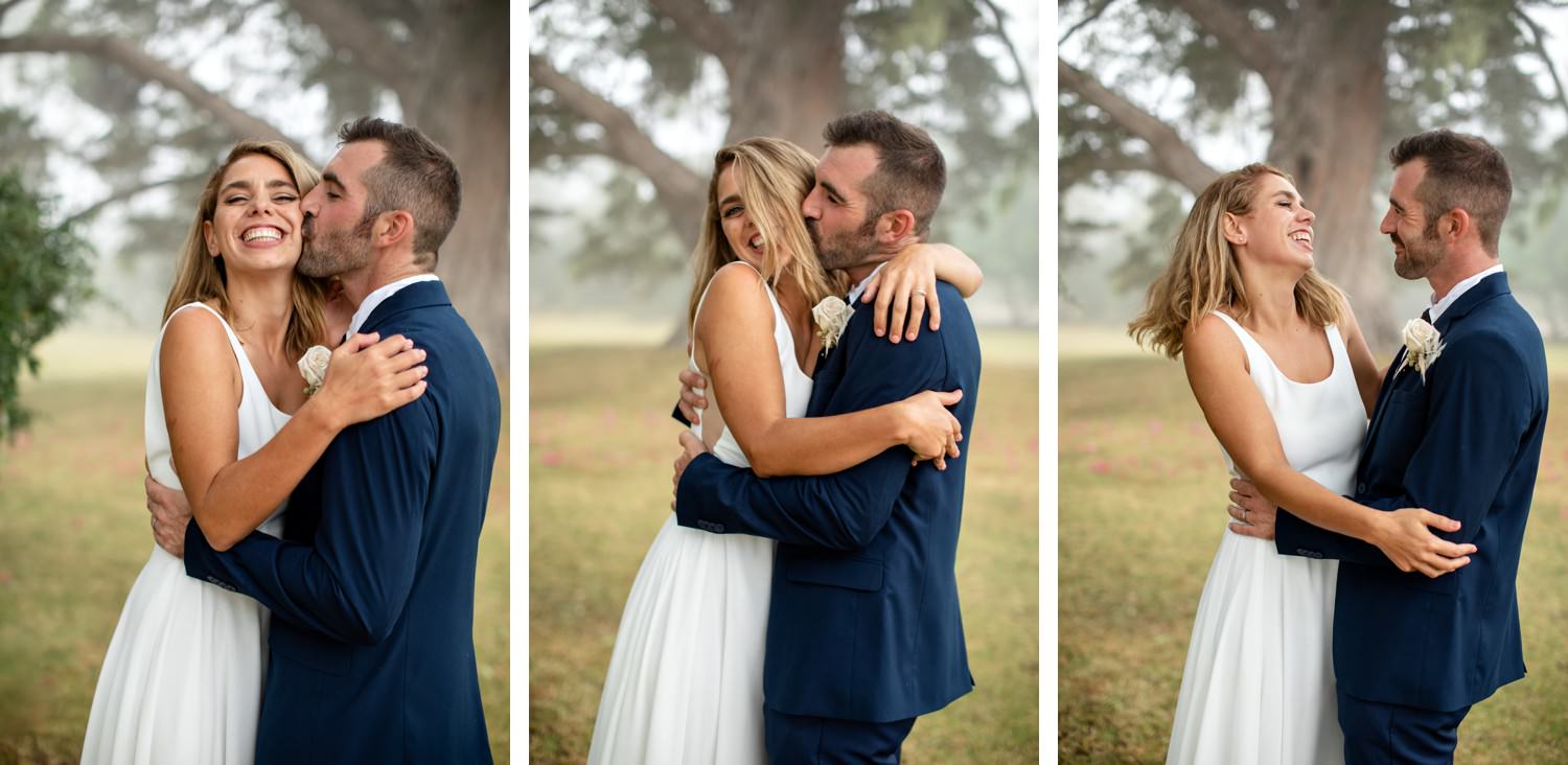 The bride and groom at their misty Forest Hall wedding just outside Plettenberg Bay. Their photos are features as part of this article which discusses how to plan your DIY wedding.