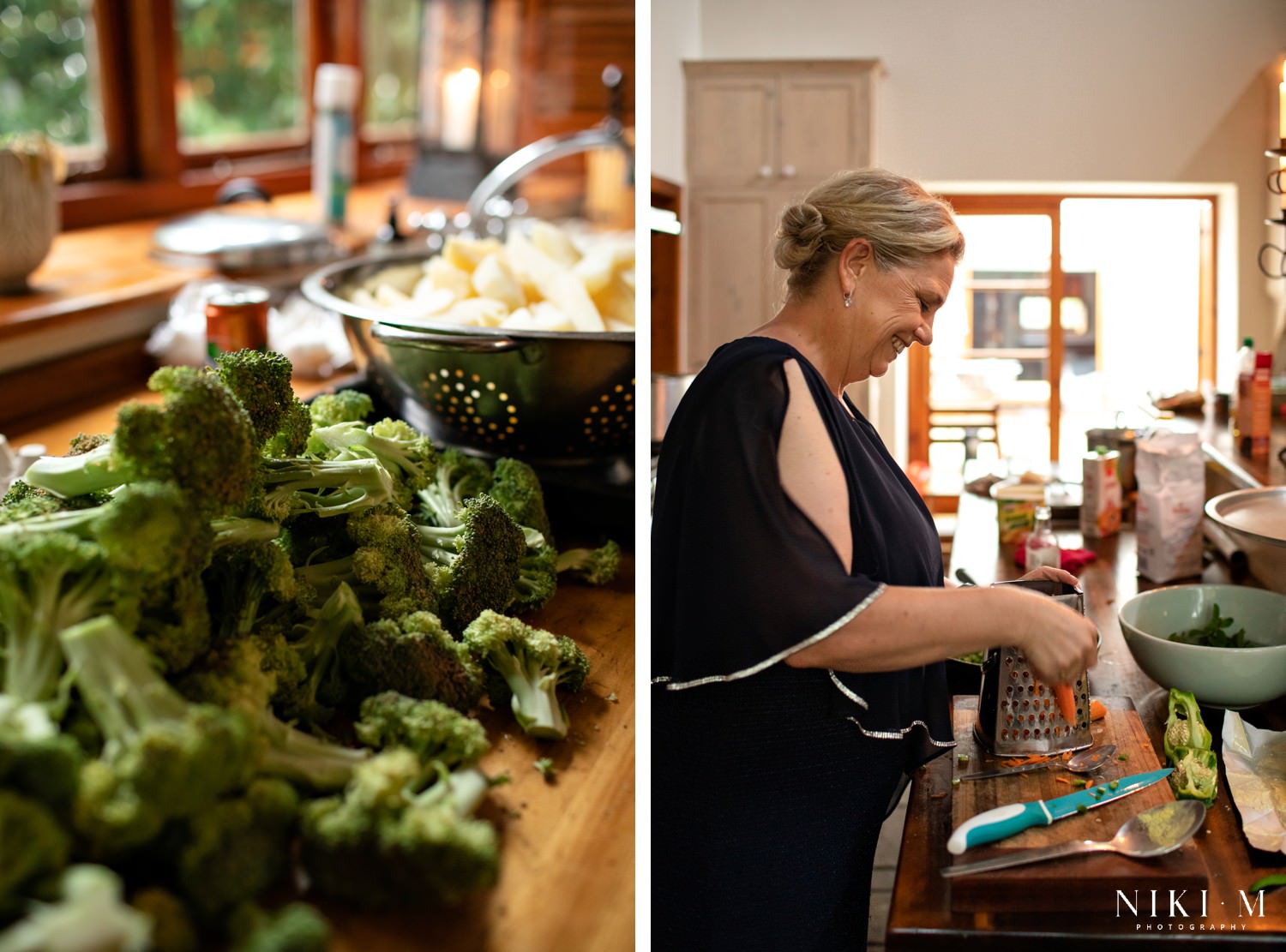 The bride's mother preps food at their DIY wedding at Forest Hall Estate near Plettenberg Bay. This article (how to plan your DIY wedding) dives in to how you can ask your family for help at your own DIY wedding.