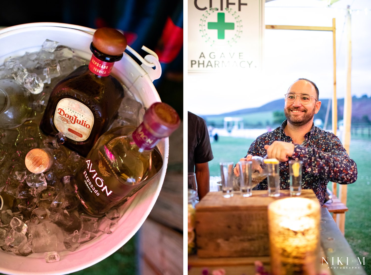 A tequila stand at a festival-themed wedding in the garden route of South Africa