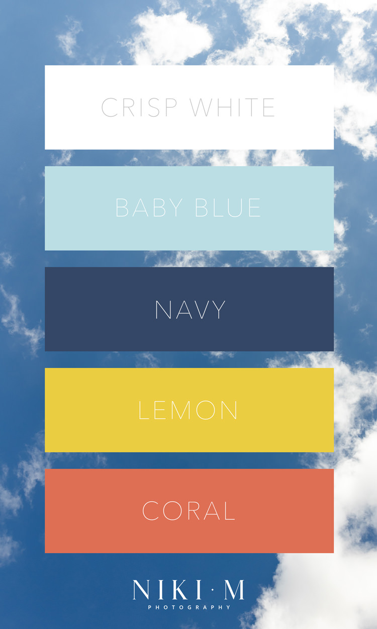 The perfect colour palette for a Summer photoshoot when you are planning what to wear for Drakensberg photos. Crisp White, baby blue, navy, lemon yellow and coral.