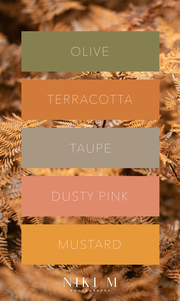 The perfect colour palette for a Winter photoshoot when you are planning what to wear for Drakensberg photos. Olive, terracotta, taupe, dusty pink and mustard.